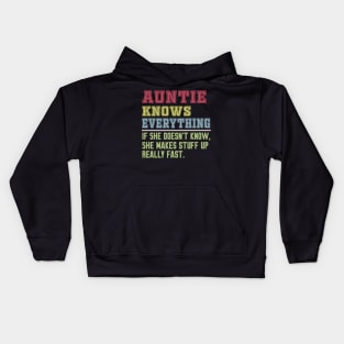 Auntie knows everything vintage Kids Hoodie